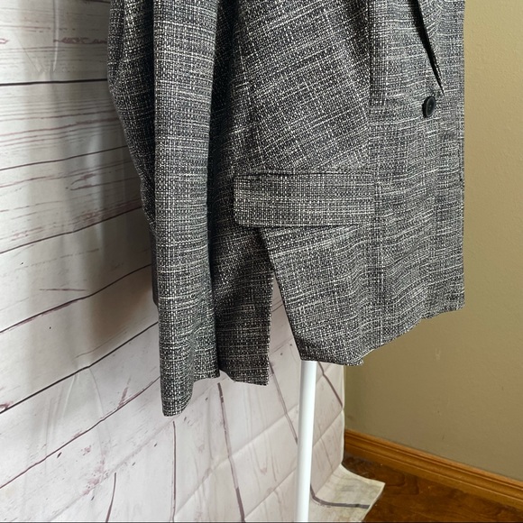 Women's Lane Bryant Black White Tweed Career Blazer Jacket Size 22 One button - Picture 8 of 11